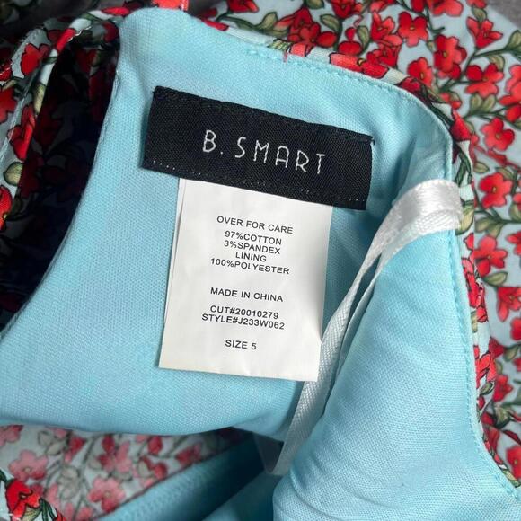 B Smart Floral Print Spaghetti Strap Womans Small Summer Dress With Front Slit - Picture 2 of 8